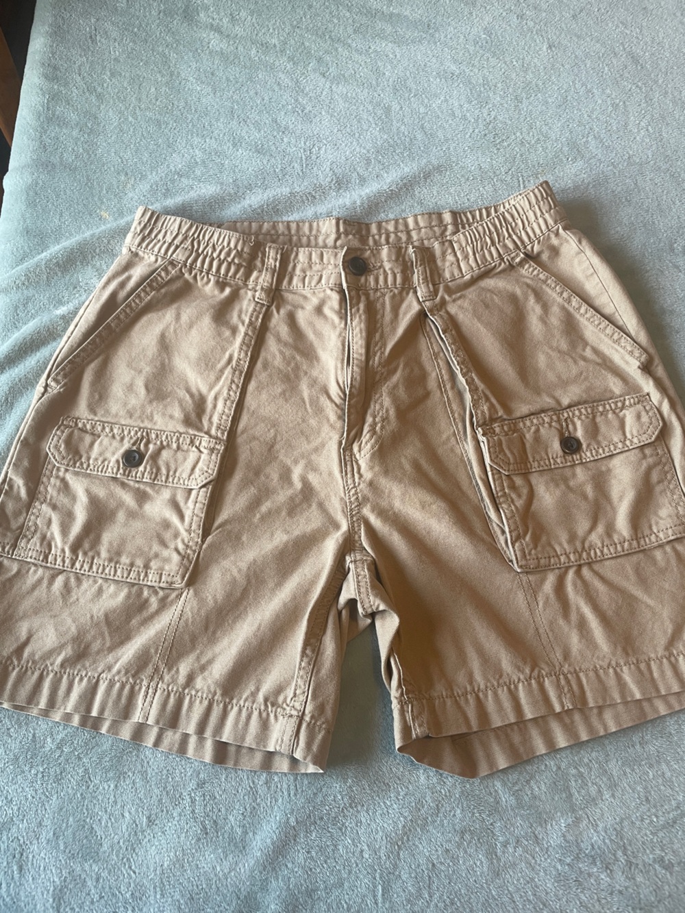 Cargo Shorts St. John's Bay Men’s 34 Tan with Front Patch Pockets